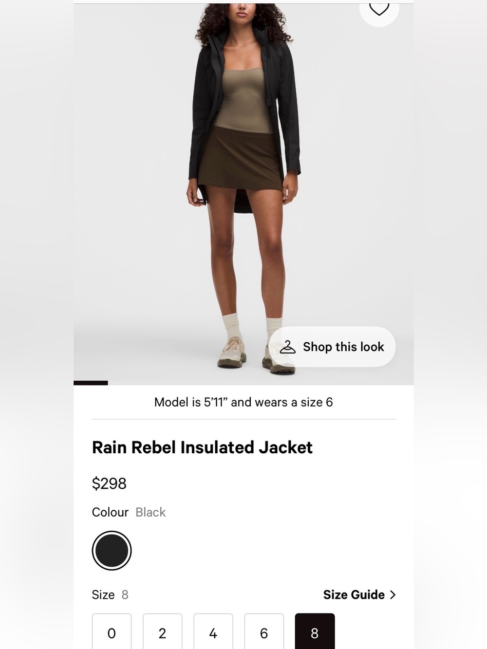 lululemon athletica Rain Rebel Insulated Jacket - Black😍😍😍